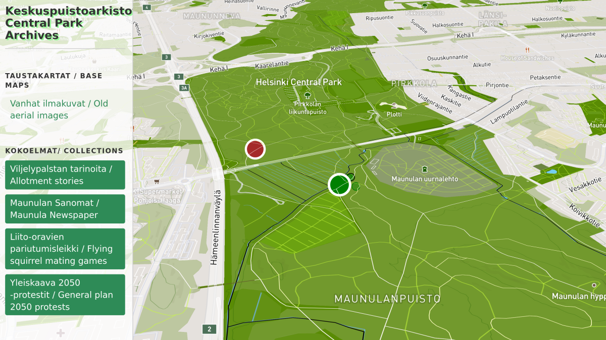 Central Park Archives demo interface