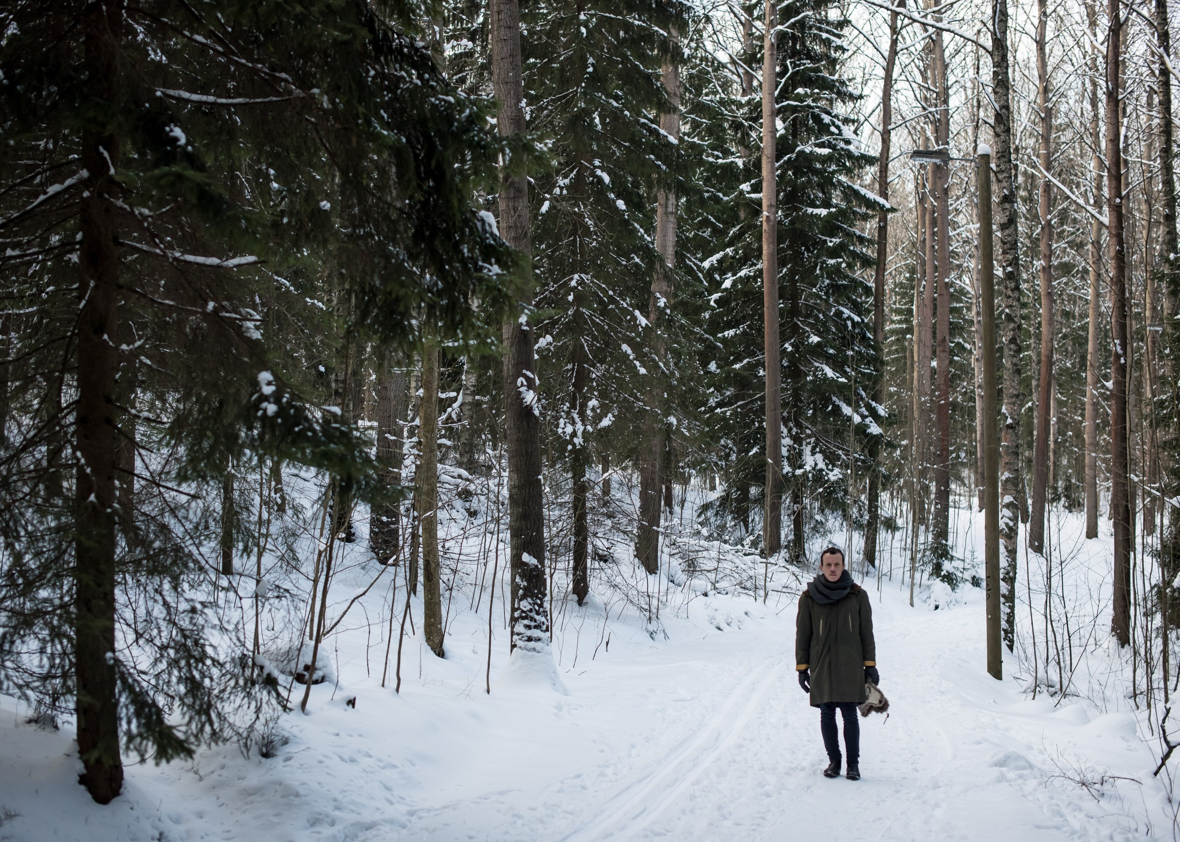 Man standing in the forest