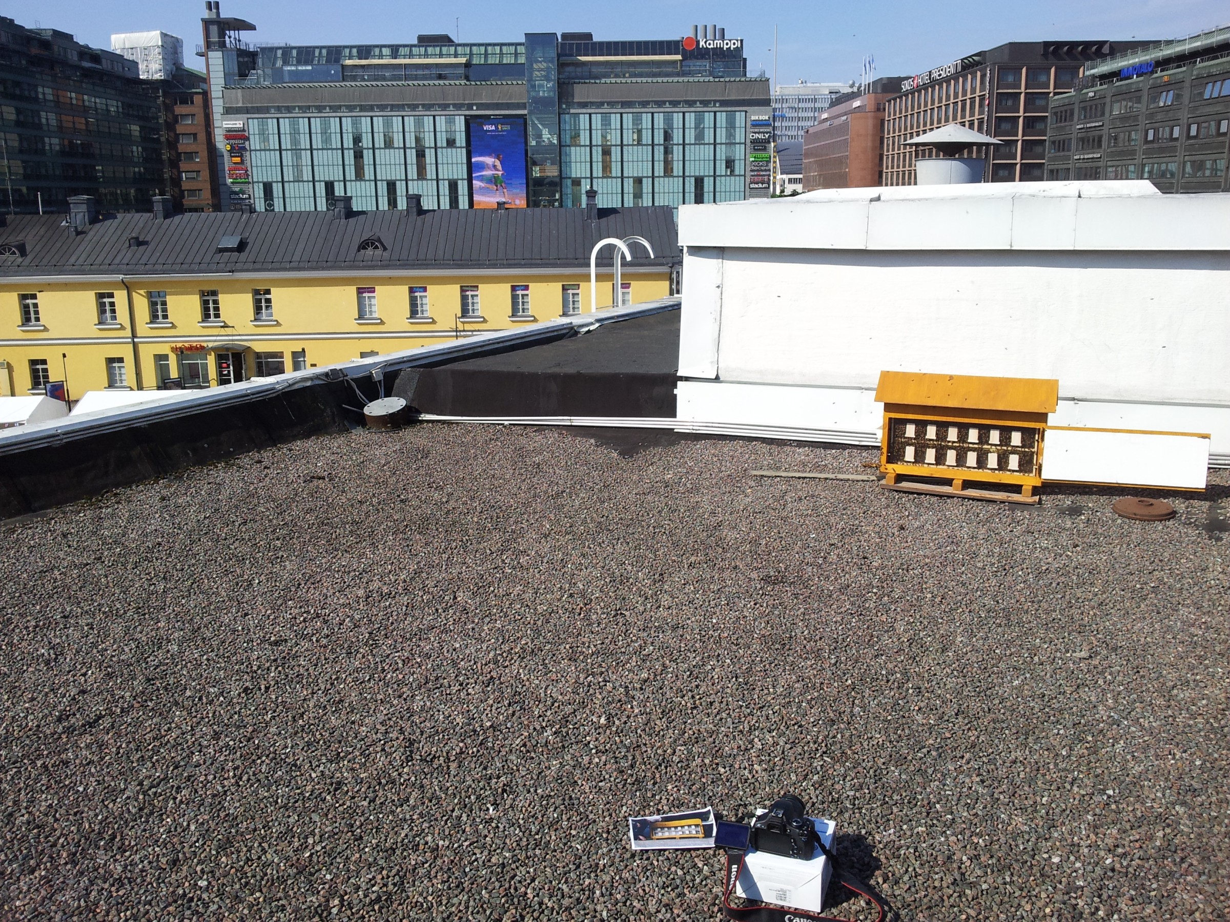 Human Beeing hive on Lasipalatsi roof